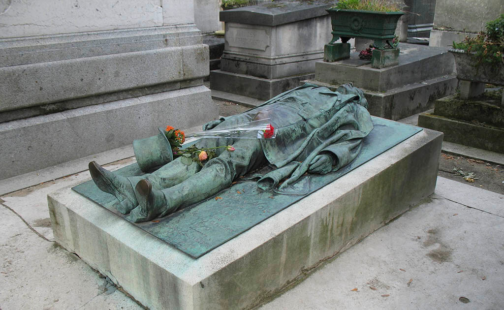 Cimitero di Pere Lachaise: la tomba del giornalista francese, Victor Noir.